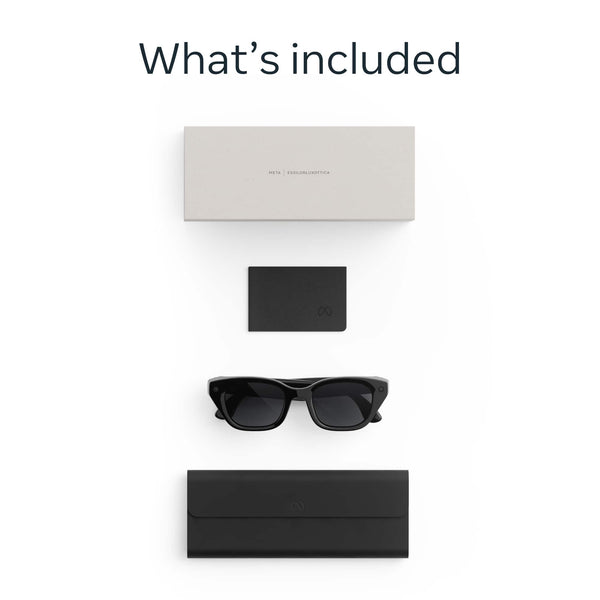 Meta - Glasses Capri, Smart Frame, AI Glasses with Camera - Grey Lenses - Classic Black
