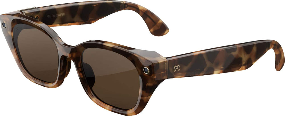 Meta - Glasses Capri, Smart Frame, AI Glasses with Camera - Polarized Brown Lenses - Espresso Tortoise