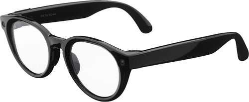 Meta - Glasses, Nova Small, Smart Frame, Clear Lenses, AI Glasses with Camera for Men, Women - Classic Black