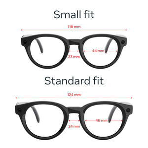 Meta - Glasses, Nova Small, Smart Frame, Clear Lenses, AI Glasses with Camera for Men, Women - Classic Black