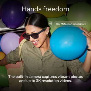 Meta - Glasses, Nova Small, Smart Frame, AI Glasses with Camera - Clear Lenses - Honey Tortoise