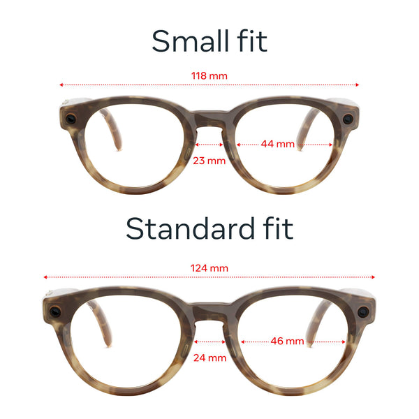 Meta - Glasses, Nova Small, Smart Frame, AI Glasses with Camera - Clear Lenses - Honey Tortoise