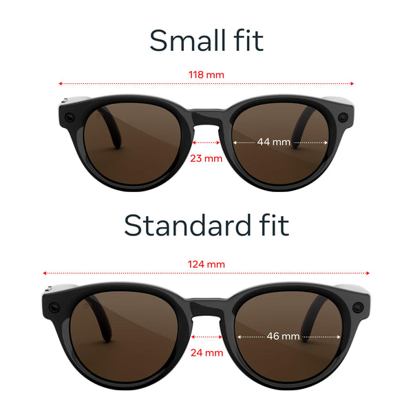 Meta - Glasses, Nova Small, Smart Frame, AI Glasses with Camera - Brown Lenses - Classic Black