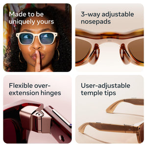 Meta - Glasses, Nova Small, Smart Frame, AI Glasses with Camera - Emerald Transitions Lenses - Sage