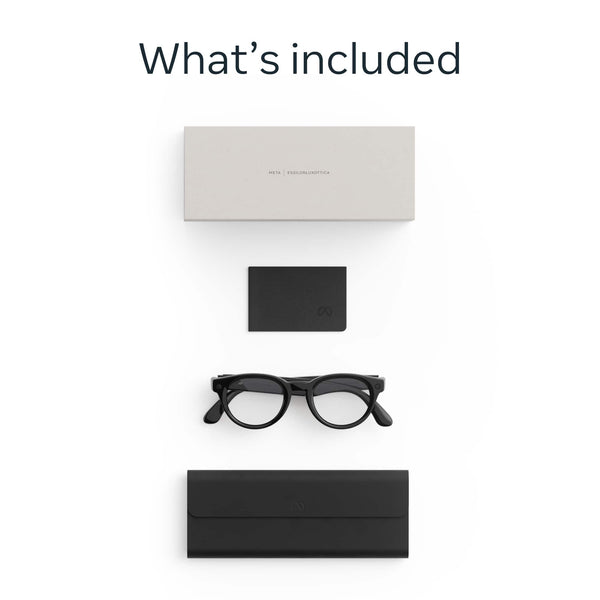 Meta - Glasses, Nova Standard, Smart Frame, AI Glasses with Camera - Clear Lenses - Classic Black