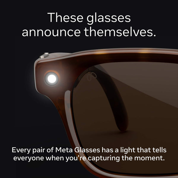 Meta - Glasses, Nova Standard, Smart Frame, AI Glasses with Camera - Clear Lenses - Honey Tortoise
