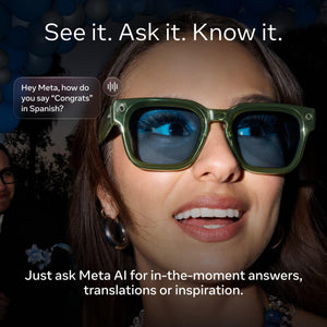 Meta - Glasses, Nova Standard, Smart Frame, AI Glasses with Camera - Chocolate Lenses - Sandstone