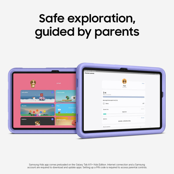 Samsung - Galaxy Tab A11+ Kids Edition 11" 128GB - Wi-Fi - Purple