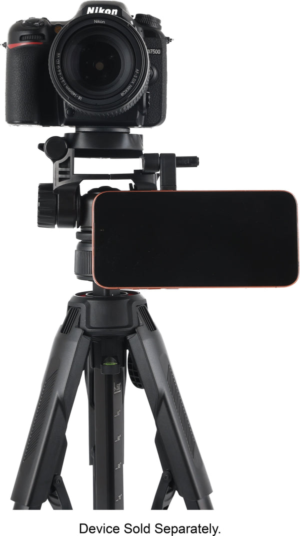 Sunpak - Creator Plus 69” Dual Camera & Smartphone Professional Pan-tilt head Tripod; Universal