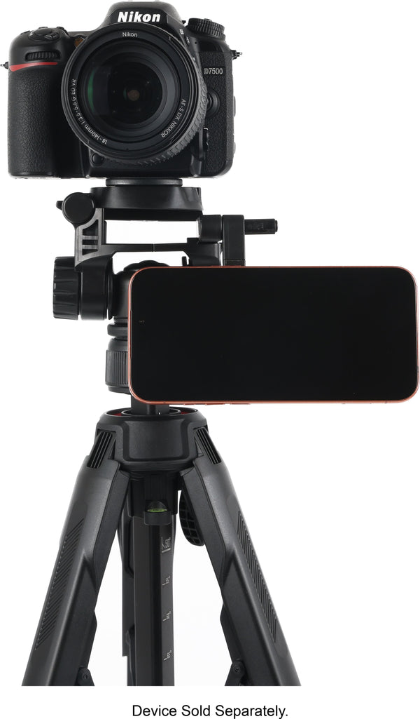 Sunpak - Creator Plus 69” Dual Camera & Smartphone Professional Pan-tilt head Tripod; Universal