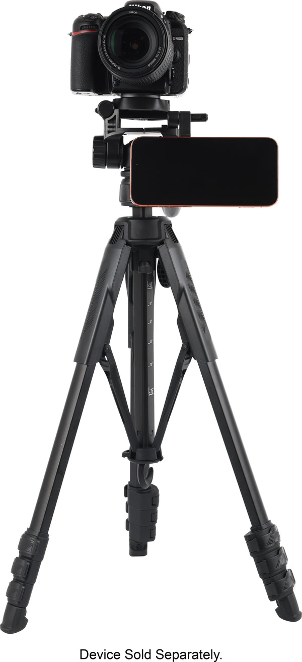 Sunpak - Creator Plus 69” Dual Camera & Smartphone Professional Pan-tilt head Tripod; Universal