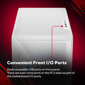 iBUYPOWER - Slate Gaming Desktop PC - Intel Core Ultra 5 225F 2025 INTEL Arc B570 10GB 16GB DDR5 1TB NVMe SSD Storage - White