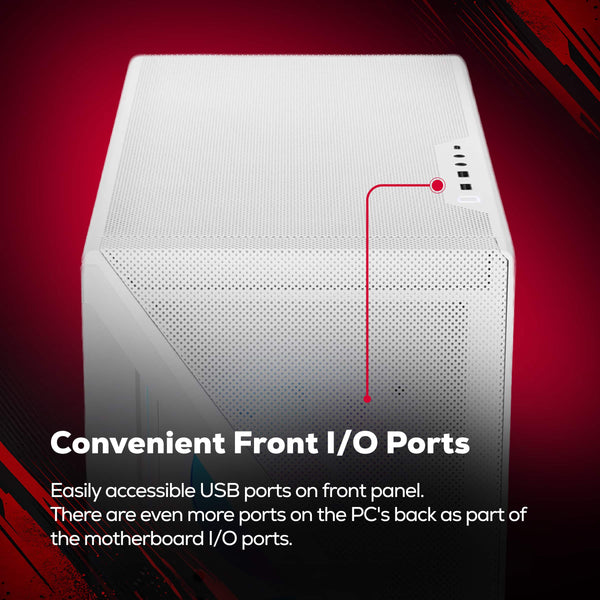 iBUYPOWER - Slate Gaming Desktop PC - Intel Core Ultra 5 225F 2025 INTEL Arc B570 10GB 16GB DDR5 1TB NVMe SSD Storage - White
