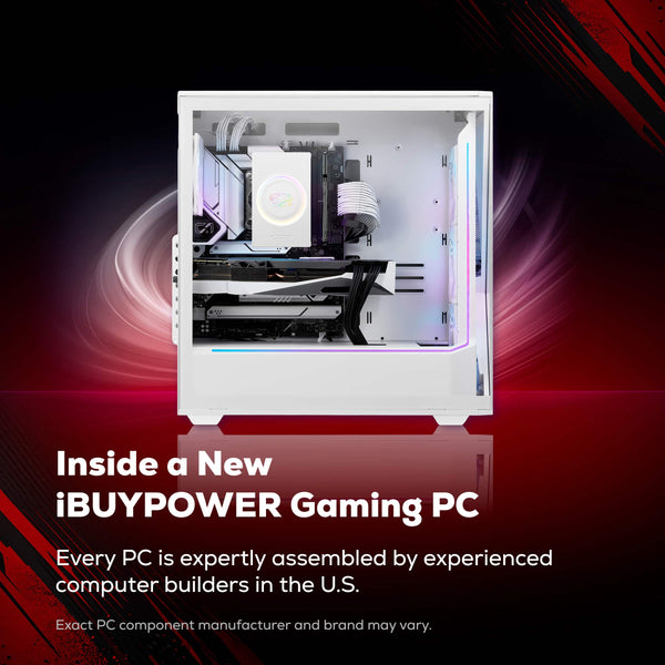 iBUYPOWER - Slate Gaming Desktop PC - Intel Core Ultra 5 225F 2025 INTEL Arc B570 10GB 16GB DDR5 1TB NVMe SSD Storage - White