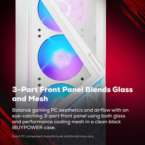 iBUYPOWER - Slate Gaming Desktop PC - Intel Core Ultra 5 225F 2025 INTEL Arc B570 10GB 16GB DDR5 1TB NVMe SSD Storage - White