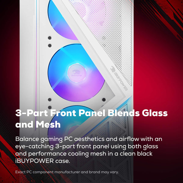 iBUYPOWER - Slate Gaming Desktop PC - Intel Core Ultra 5 225F 2025 INTEL Arc B570 10GB 16GB DDR5 1TB NVMe SSD Storage - White