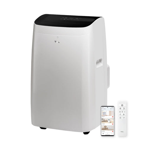 TCL - 350 Sq. Ft. 8,000 BTU Smart Portable Air Conditioner 3-in-1 with AC, Fan & Dehumidifier - White