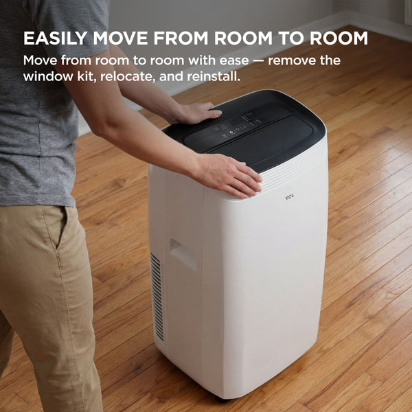 TCL - 350 Sq. Ft. 8,000 BTU Smart Portable Air Conditioner 3-in-1 with AC, Fan & Dehumidifier - White