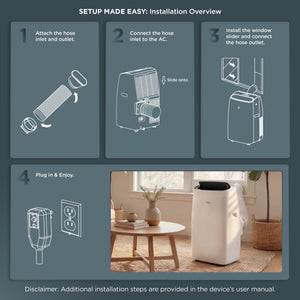 TCL - 350 Sq. Ft. 8,000 BTU Smart Portable Air Conditioner 3-in-1 with AC, Fan & Dehumidifier - White