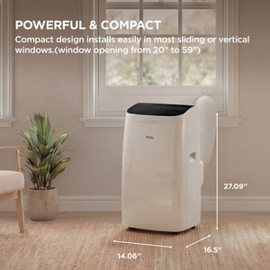 TCL - 450 Sq. Ft. 10,000 BTU Smart Portable Air Conditioner 3-in-1 with AC, Fan & Dehumidifier - White