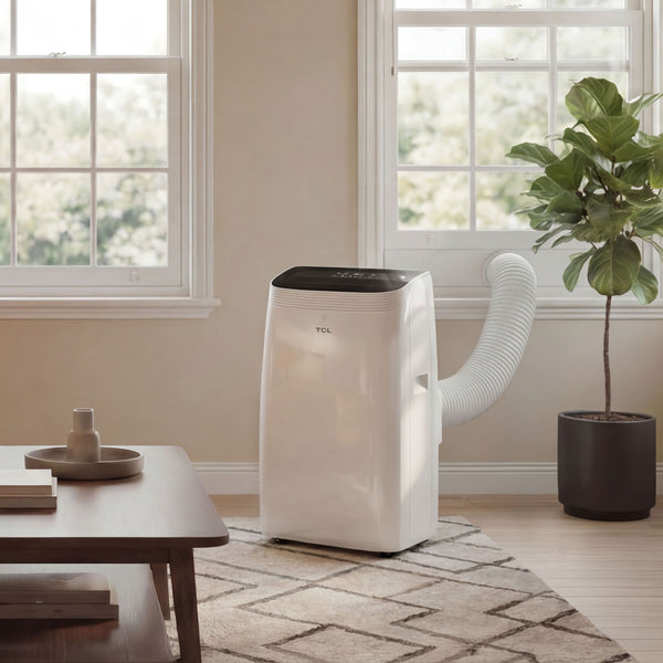 TCL - 450 Sq. Ft. 10,000 BTU Smart Portable Air Conditioner 3-in-1 with AC, Fan & Dehumidifier - White