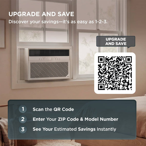 TCL - 550 Sq. Ft. 12,000 BTU Smart Window Air Conditioner, Digital, Remote Included with Remote - White