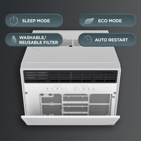 TCL - 550 Sq. Ft. 12,000 BTU Smart Window Air Conditioner, Digital, Remote Included with Remote - White