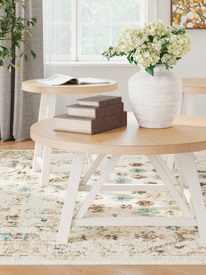 Fawndell - Occasional Table Set (Set of 3) - Antique White / Brown