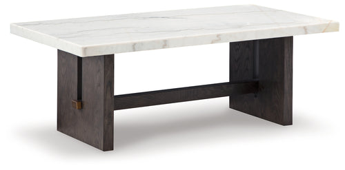Burkhaus - 2 Pc. - Rectangular Cocktail Table & Rectangular End Table - White / Dark Brown