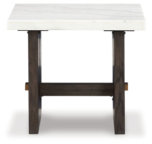 Burkhaus - 2 Pc. - Rectangular Cocktail Table & Rectangular End Table - White / Dark Brown
