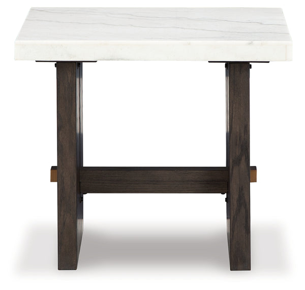 Burkhaus - 2 Pc. - Rectangular Cocktail Table & Rectangular End Table - White / Dark Brown