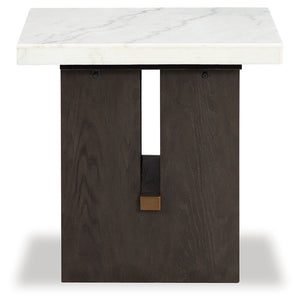 Burkhaus - 2 Pc. - Rectangular Cocktail Table & Rectangular End Table - White / Dark Brown