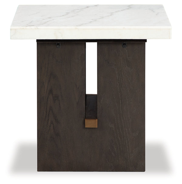 Burkhaus - 2 Pc. - Rectangular Cocktail Table & Rectangular End Table - White / Dark Brown