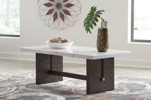 Burkhaus - 2 Pc. - Rectangular Cocktail Table & Rectangular End Table - White / Dark Brown