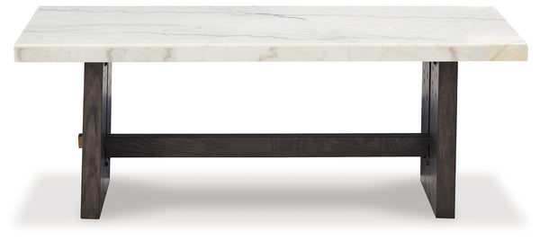 Burkhaus - 2 Pc. - Rectangular Cocktail Table & Rectangular End Table - White / Dark Brown