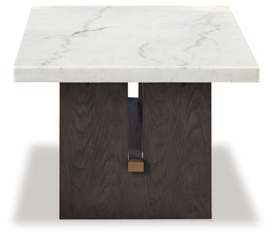Burkhaus - 2 Pc. - Rectangular Cocktail Table & Rectangular End Table - White / Dark Brown