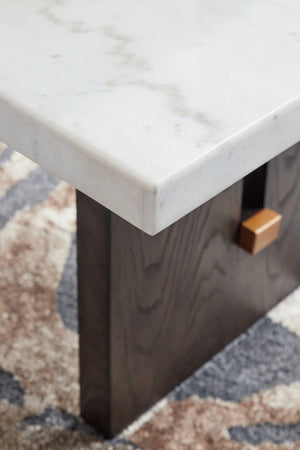 Burkhaus - 2 Pc. - Rectangular Cocktail Table & Rectangular End Table - White / Dark Brown