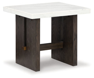 Burkhaus - 2 Pc. - Rectangular Cocktail Table & Rectangular End Table - White / Dark Brown