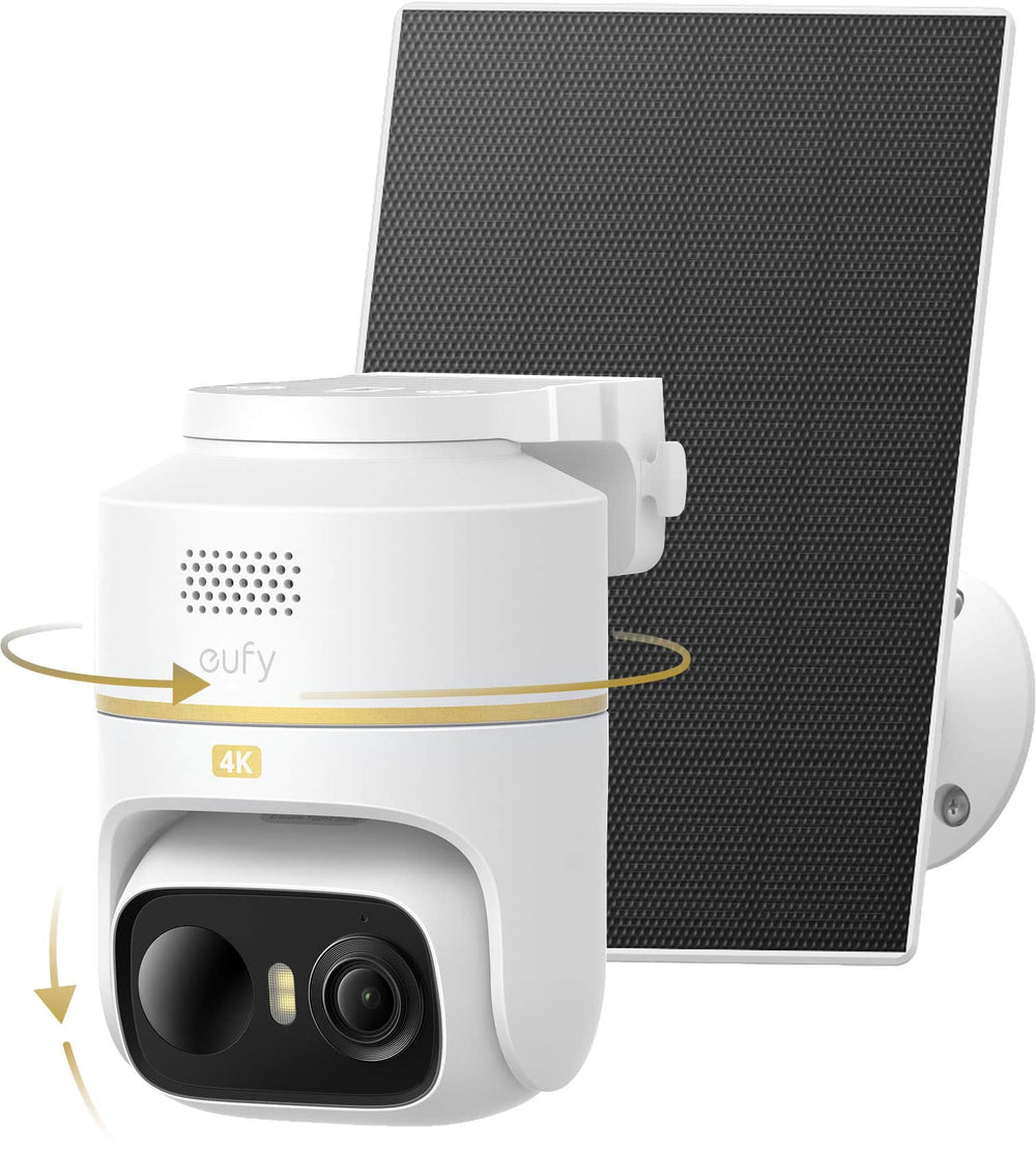 eufy - eufyCam C37 4K Security Camera Wireless with Solar Panel - White