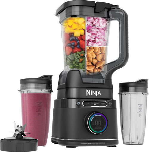 Ninja - Detect Power Blender Pro + Personal Single-Serve, BlendSense Technology, 1800PW, 72 oz. Pitcher, To-Go Cups - Black