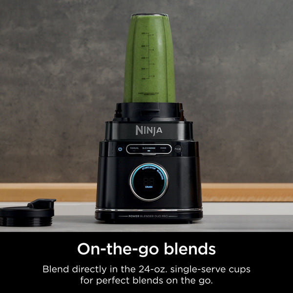 Ninja - Detect Power Blender Pro + Personal Single-Serve, BlendSense Technology, 1800PW, 72 oz. Pitcher, To-Go Cups - Black