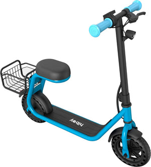 HiBoy - U2 Lite Electric Scooter for Kids, Up to 9 Mph, Neon Lights, 5 Mile Range, Electric Scooter with Seat - Blue