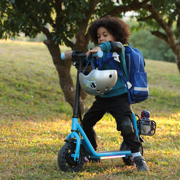 HiBoy - U2 Lite Electric Scooter for Kids, Up to 9 Mph, Neon Lights, 5 Mile Range, Electric Scooter with Seat - Blue