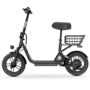 HiBoy - U3 Electric Scooter with Seat, 500W Motor, Neon Lights, 25-Mile Range & 20 mph Max Speed, 14" Tires - Black