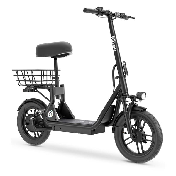 HiBoy - U3 Electric Scooter with Seat, 500W Motor, Neon Lights, 25-Mile Range & 20 mph Max Speed, 14" Tires - Black