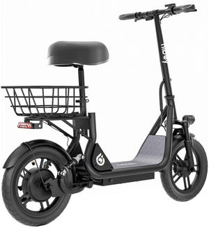 HiBoy - U3 Electric Scooter with Seat, 500W Motor, Neon Lights, 25-Mile Range & 20 mph Max Speed, 14" Tires - Black
