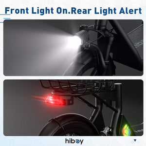 HiBoy - U3 Electric Scooter with Seat, 500W Motor, Neon Lights, 25-Mile Range & 20 mph Max Speed, 14" Tires - Black