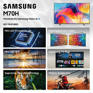Samsung - 43" Class M70H Series Mini LED 4K UHD SamsungVision AI Smart Tizen TV (2026)