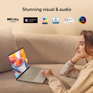 ASUS - Zenbook A14 14” OLED 2K Display - Snapdragon X2 Elite 2026 - 16GB Memory - 512GB Storage - Copilot+ PC - Zabriskie Beige