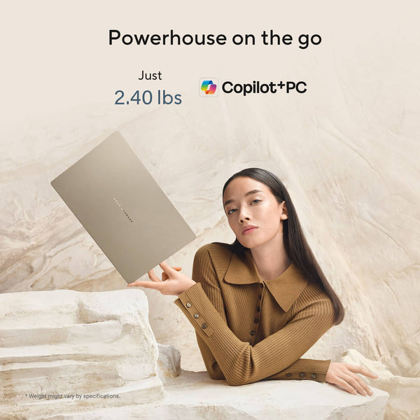ASUS - Zenbook A14 14” OLED 2K Display - Snapdragon X2 Elite 2026 - 16GB Memory - 512GB Storage - Copilot+ PC - Zabriskie Beige